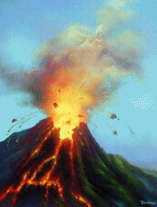 Animierte GIFS Vulkane